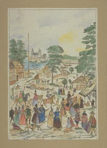 1850年頃、サザークフェアストリートのフェットの様子 作： Charles Grignion